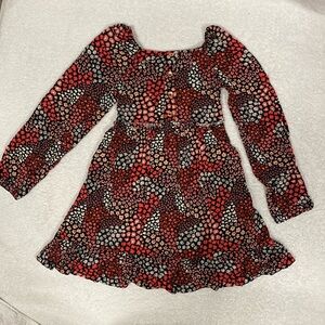 Vince Camuto floral ruffle long sleeve dress 6x